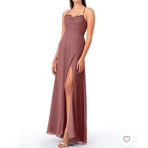 Azazie Nadine Desert Rose bridesmaid dress. Tailored for 5’2 height - Worn Once
